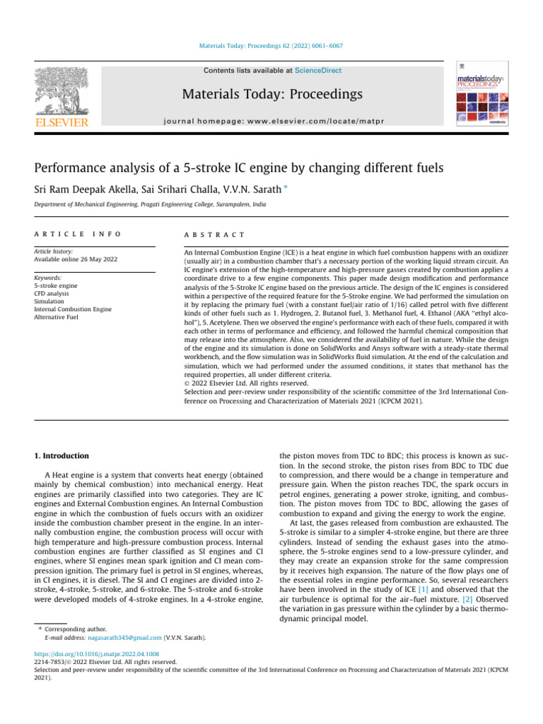 5-Stroke IC Engine Fuel Performance Analysis | PDF | Engines | Internal ...