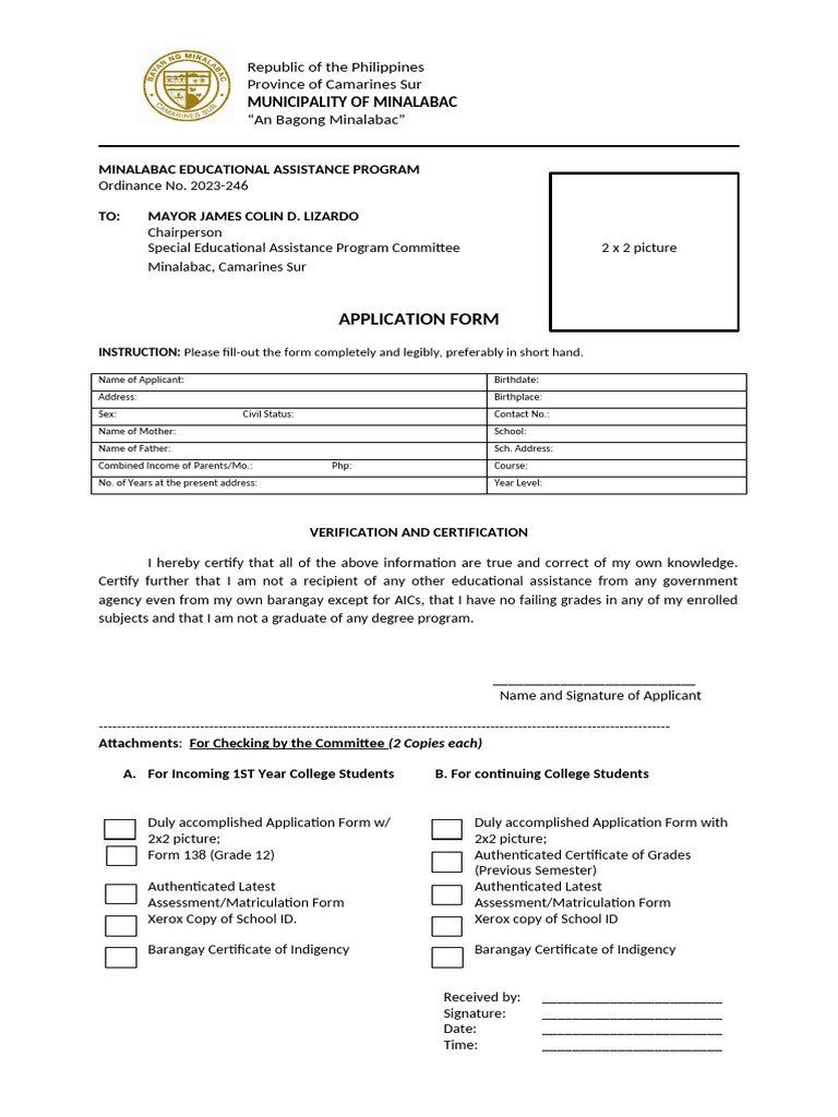 Minalabac Educational Assistance Program | PDF