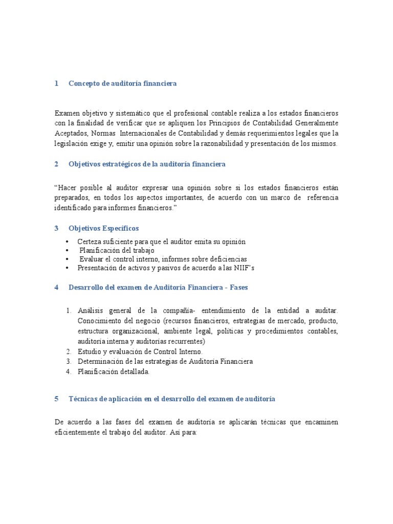 Plan Global de Auditoria | Descargar gratis PDF | Auditoría financiera ...