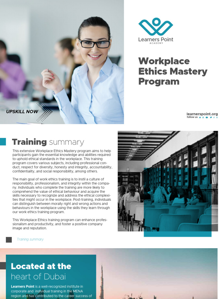 Workplace Ethics Mastery Program | PDF | Teaching Method | Integrity