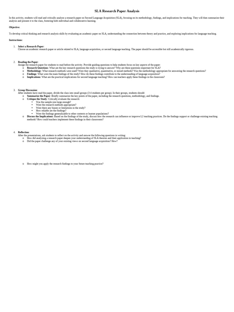 Analyzing Second Language Acquisition Research | PDF | Second Language ...