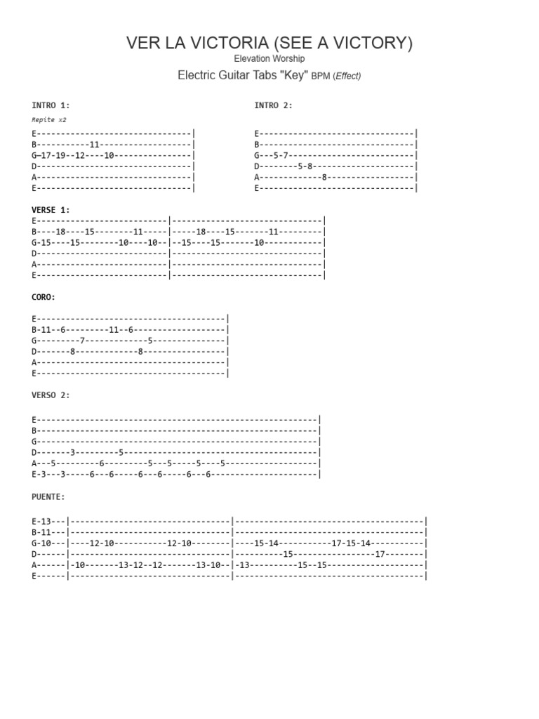 Ver la Victoria Guitar Tabs | PDF