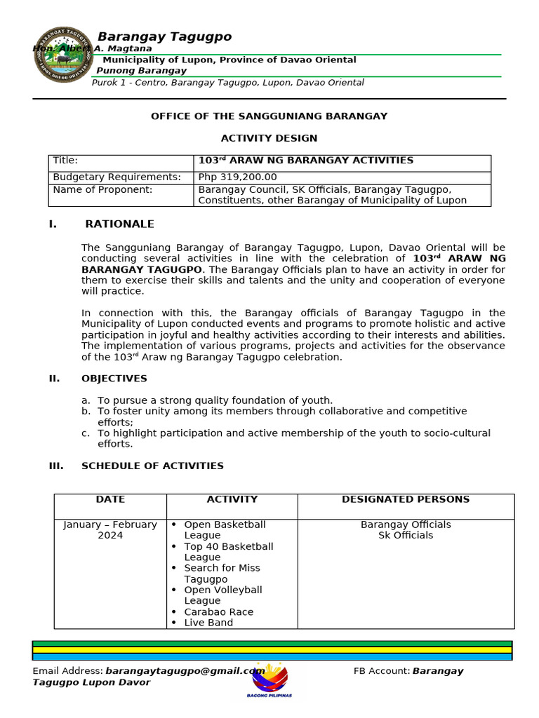 ACTIVITY-DESIGN-TAGUGPO | PDF