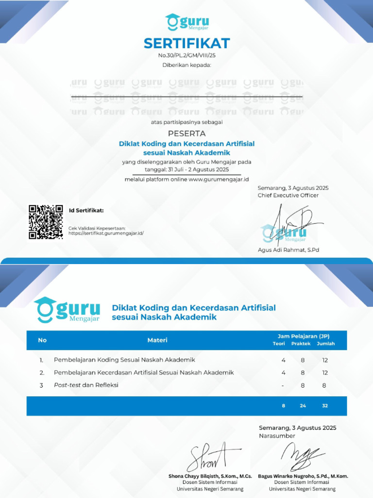 Sertifikat S30 2505123 Coding | PDF