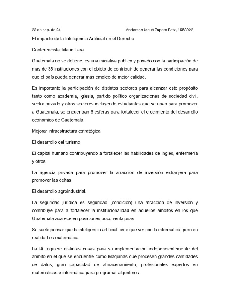 Impacto de la IA en el Derecho en Guatemala | PDF | Inteligencia ...