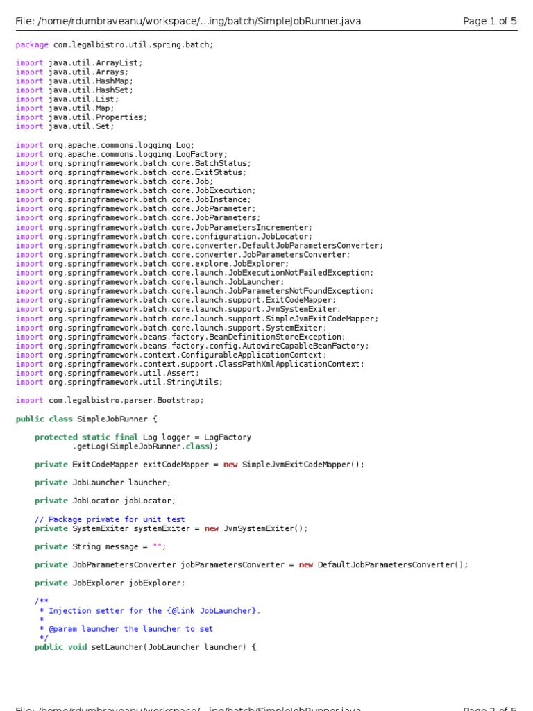 Simple Job Runner for Batch Processing | PDF | Java (Programming ...