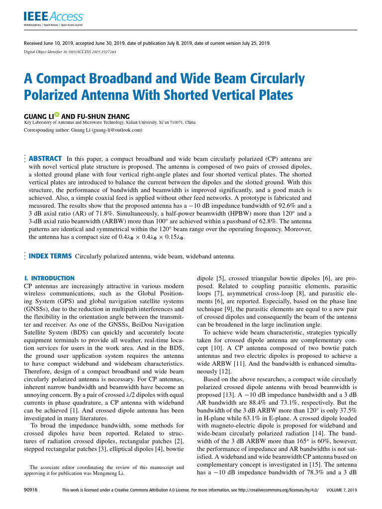 A Compact Broadband and Wide Beam Circularly Polarized Antenna With ...