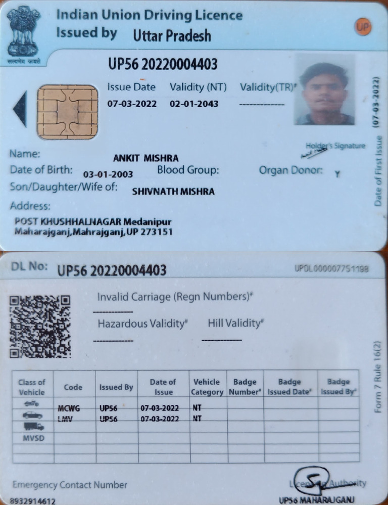 Uttar Pradesh Driving License Details | PDF