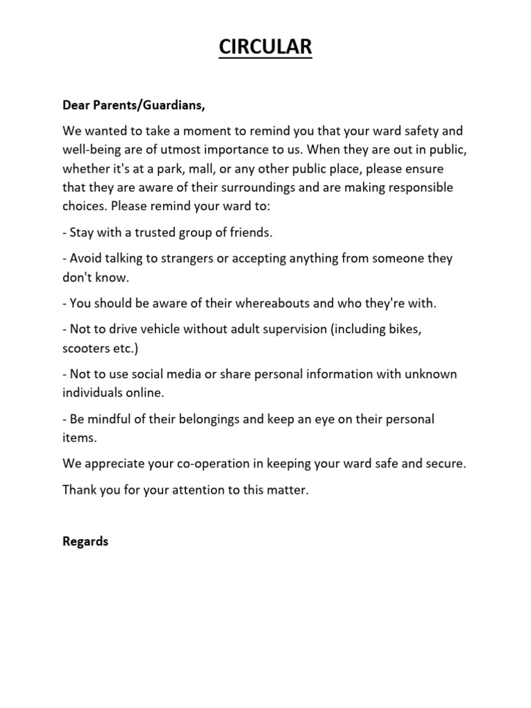 Safety Circular | PDF