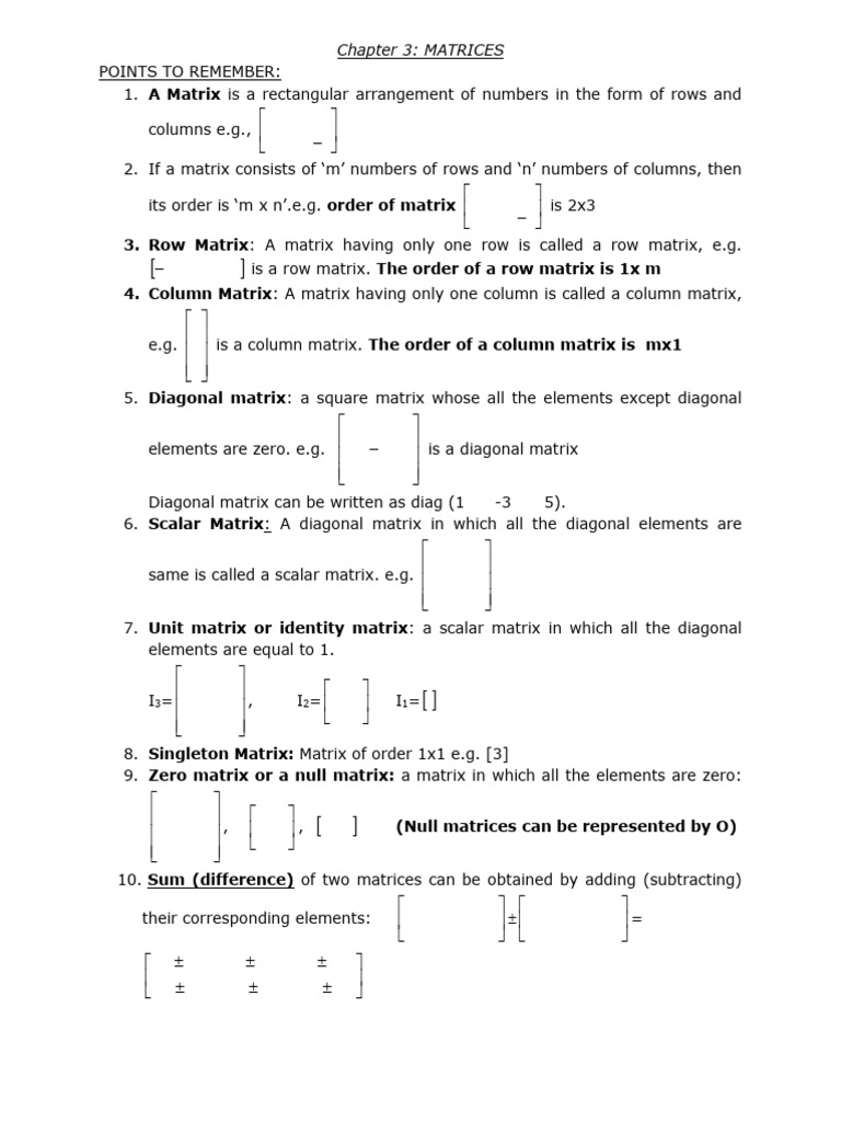 Understanding Matrix Types and Operations | PDF | Matrix (Mathematics ...