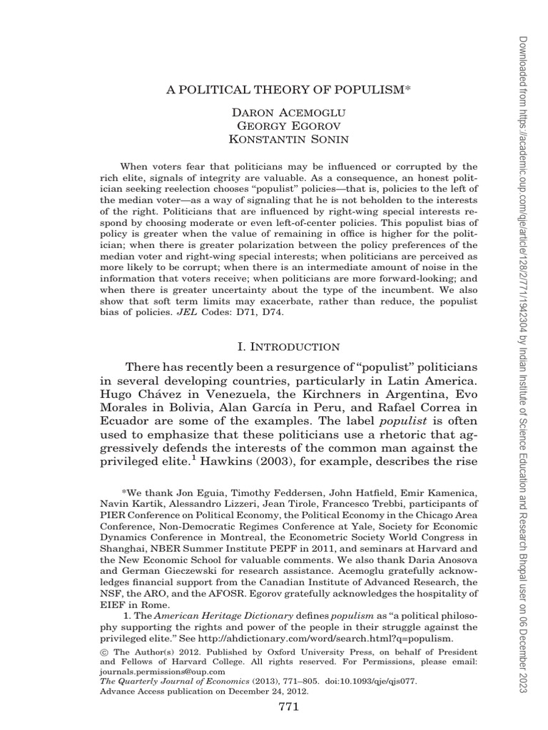 Understanding Populism in Politics | PDF | Populism | Politician