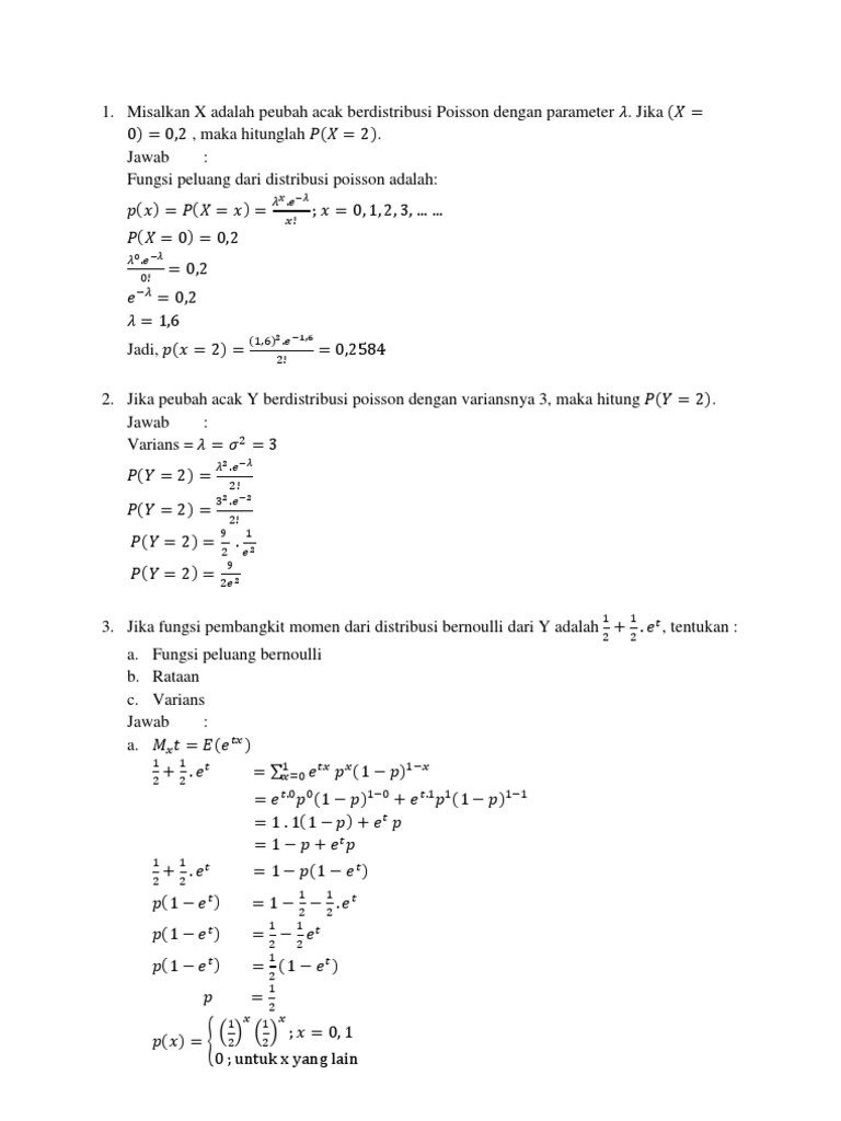 10 Contoh Soal Peluang Bernoulli Kumpulan Contoh Soal