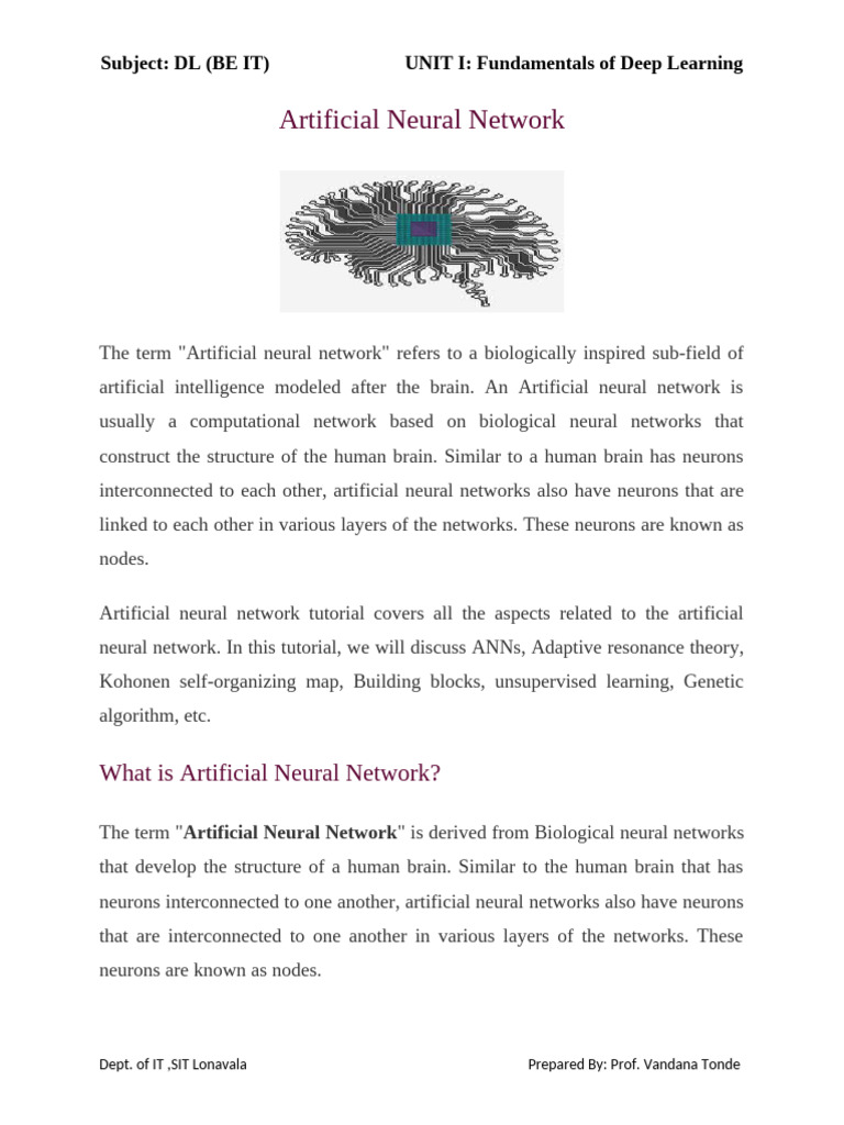 Fundamentals of Artificial Neural Networks | PDF | Deep Learning | Neuron