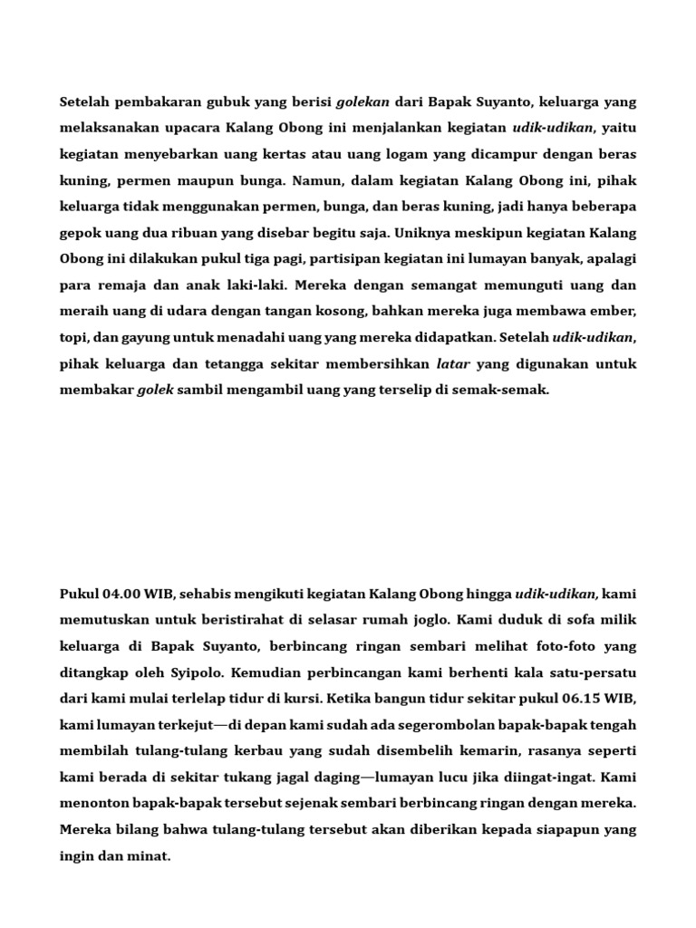 Upacara Kalang Obong: Tradisi dan Makna | PDF