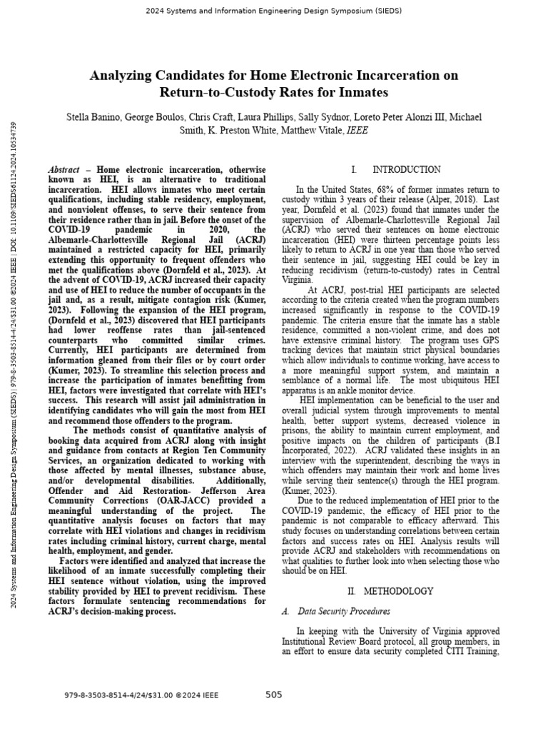 Home Electronic Incarceration Impact on Recidivism | PDF | Recidivism ...