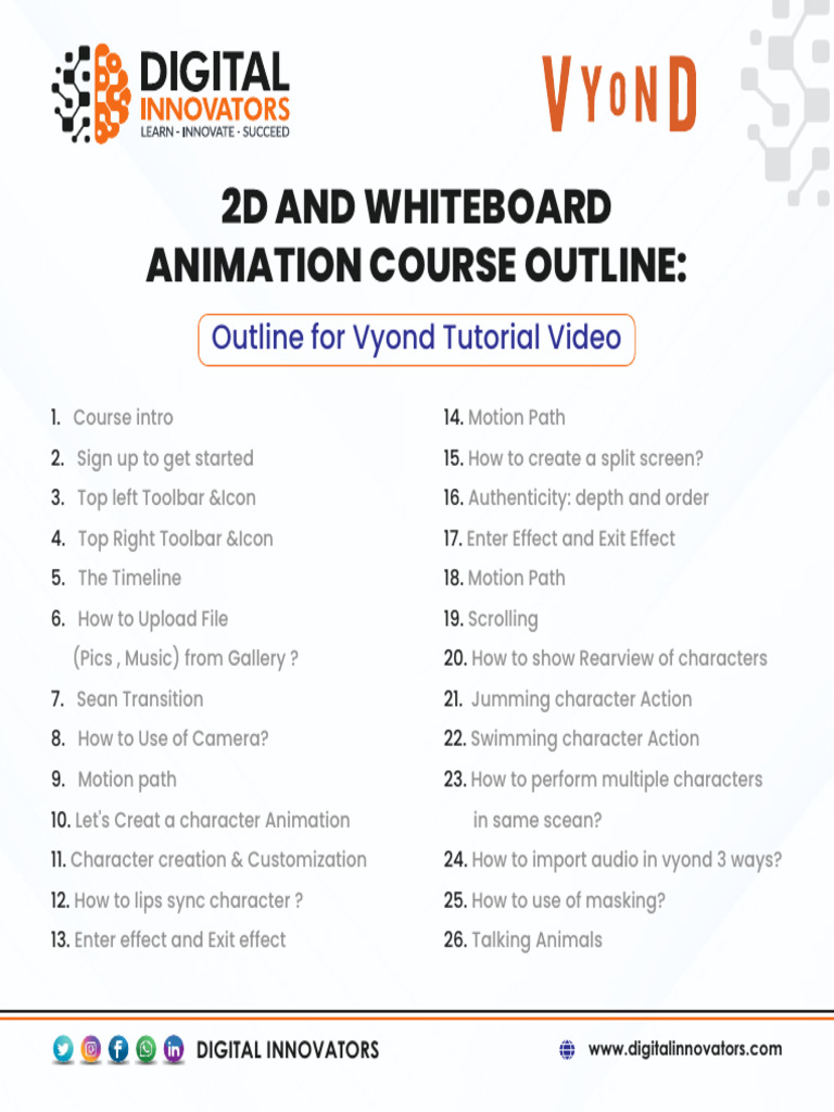 Vyond vs VideoScribe Course Outline | PDF