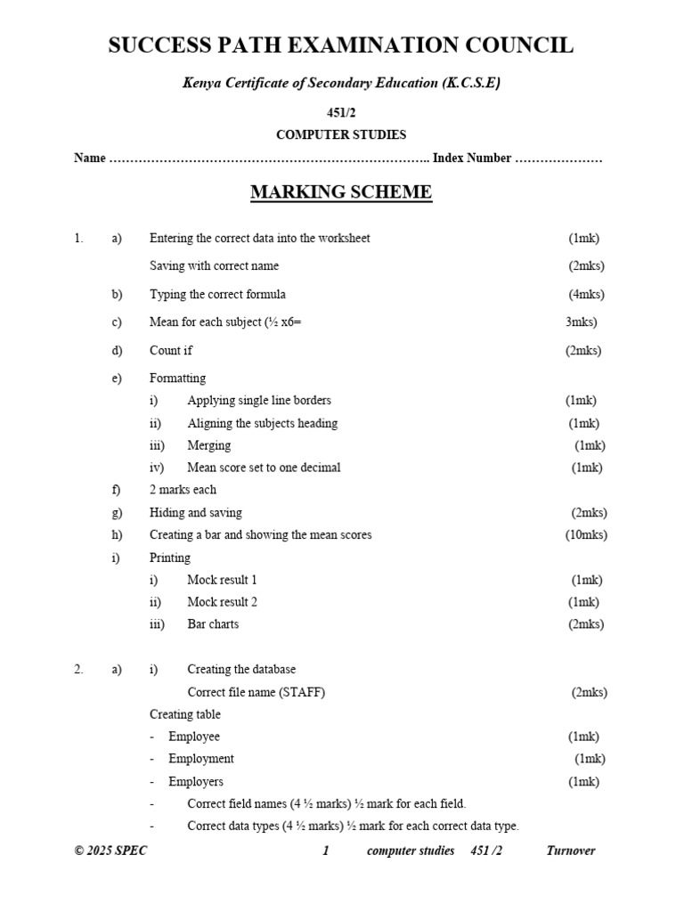 July Spec Comp PP2 MS Mock 2025 | PDF | Data | Information Science