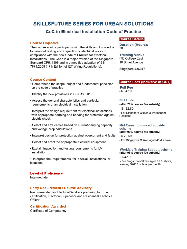 Coc in Electrical Installation Code of Practice | PDF | Electrical ...