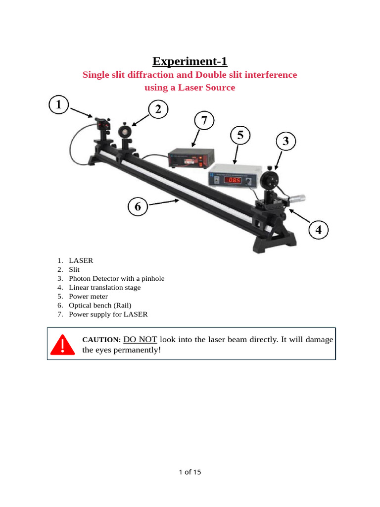 Laser Diffraction & Interference Experiment | PDF | Diffraction ...