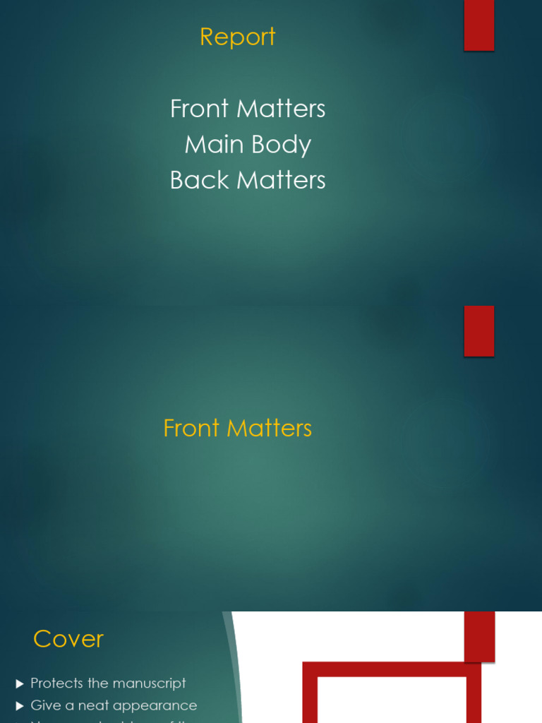 Comprehensive Report Structure Guide | PDF | Book Design | Data