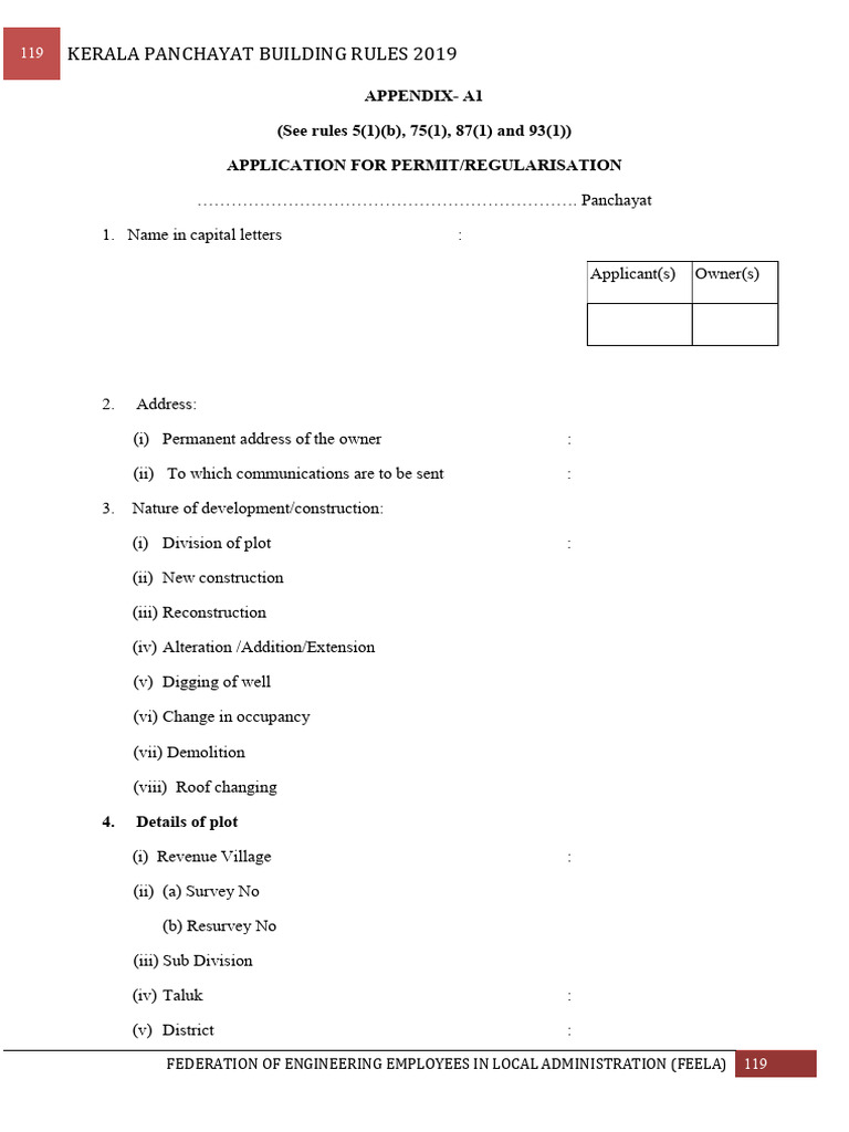 KERALA PANCHAYAT BUILDING RULES 2011 PDF visual data 5