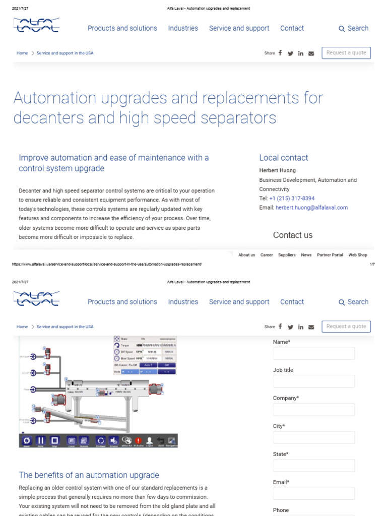 Automation Upgrades for Alfa Laval Systems | PDF | Automation ...