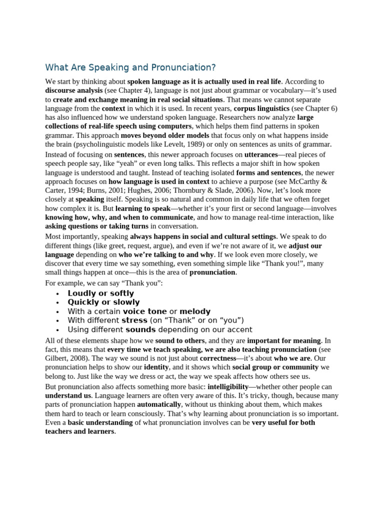 Understanding Speaking and Pronunciation | PDF | Stress (Linguistics ...