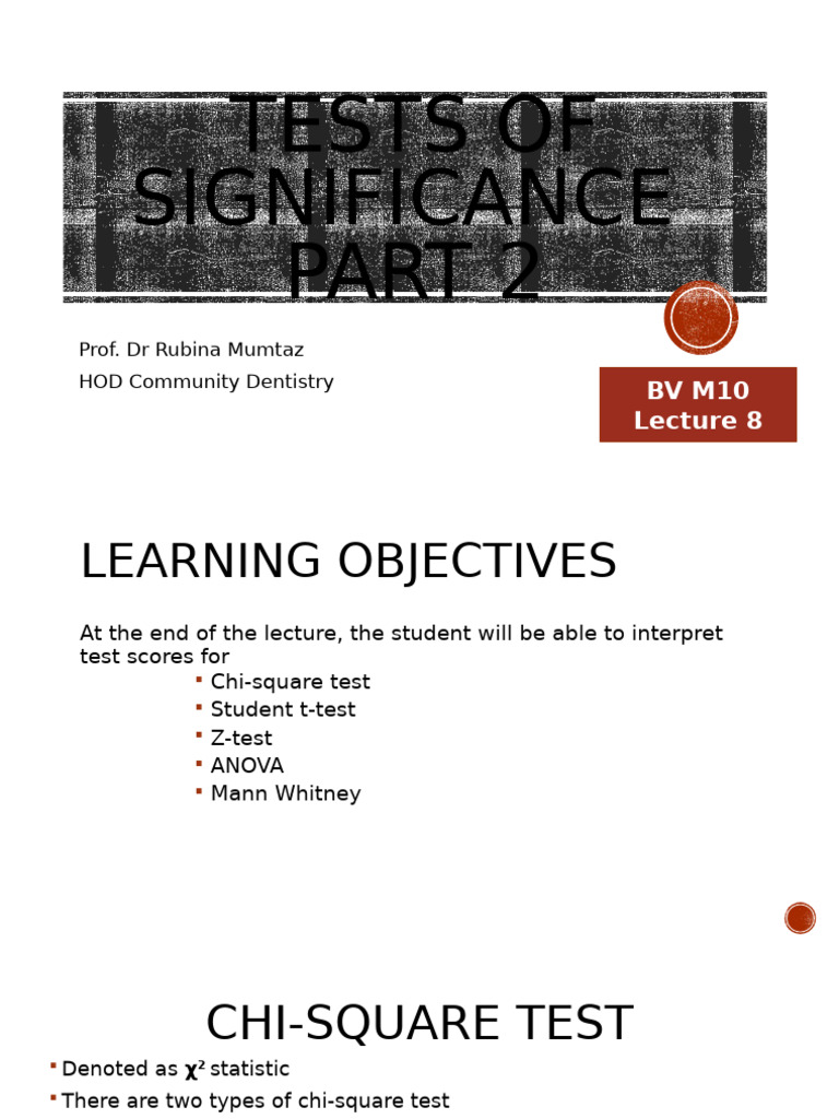 Statistical Tests Overview for Students | PDF | Student's T Test | Chi ...