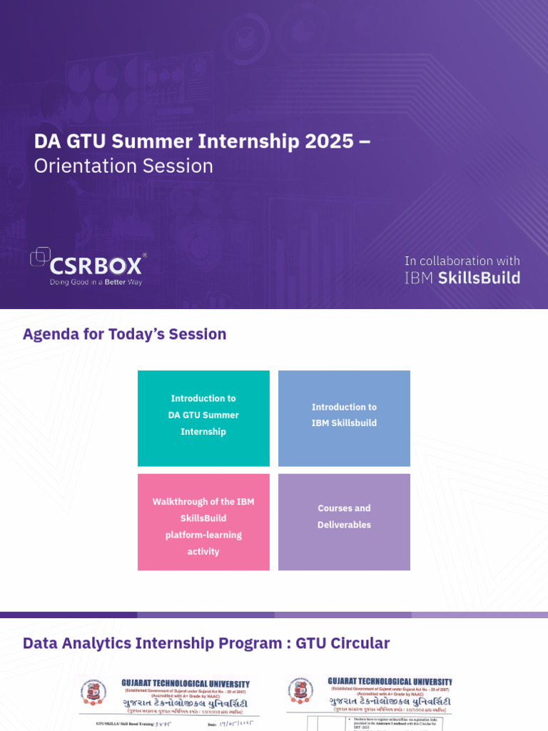 GTU Data Analytics Internship 2025 | PDF | Analytics | Data