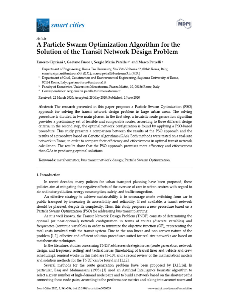 A Particle Swarm Optimization Algorithm For The So | PDF ...