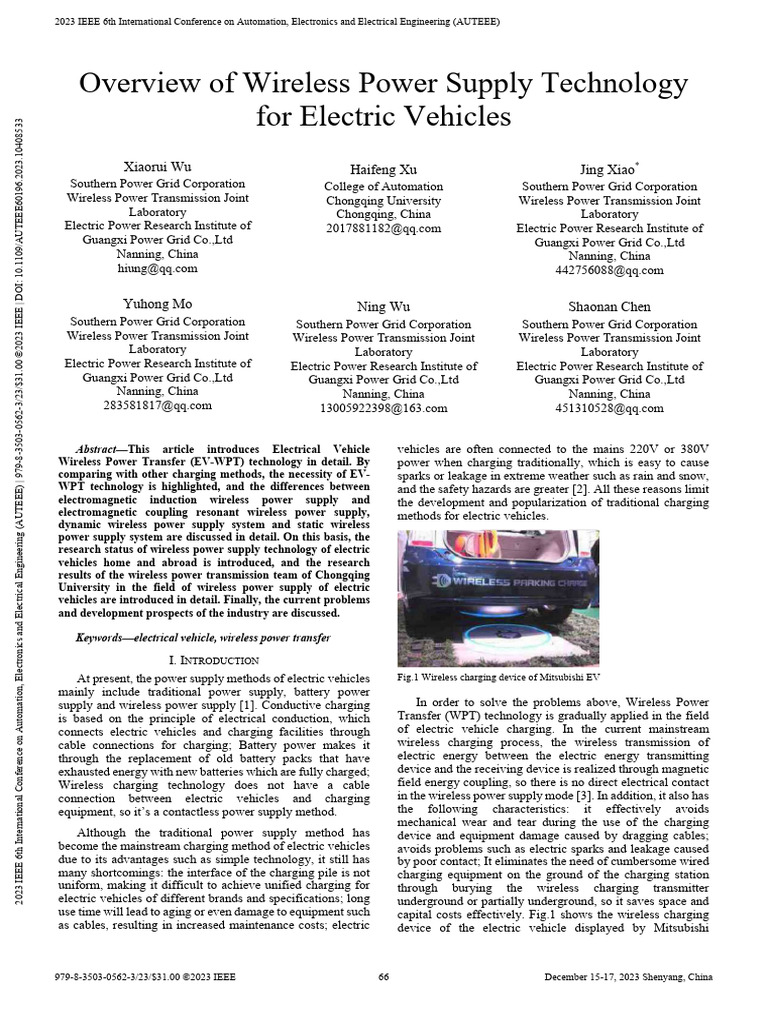 Wireless Power Transfer for EVs Explained | PDF | Inductor | Electric ...