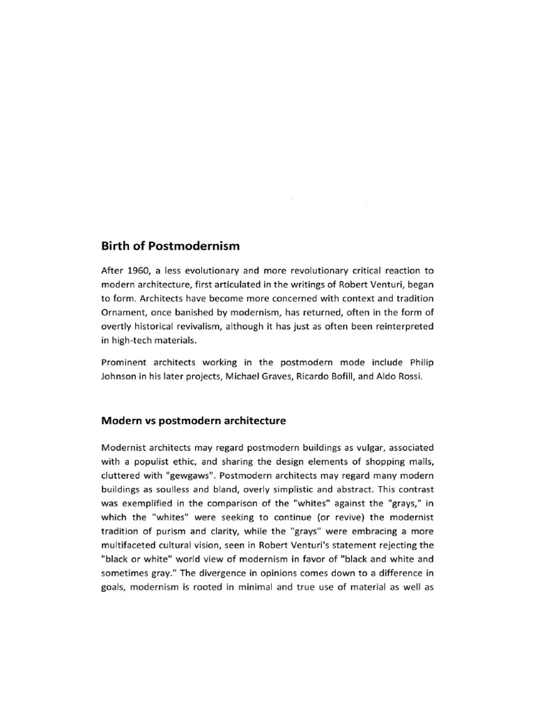 Postmodernism in Art & Architecture | PDF