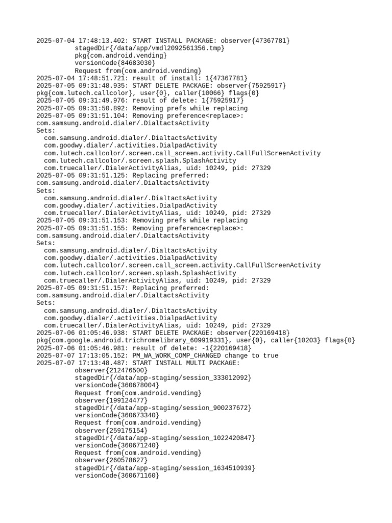 App Installation and Deletion Log | PDF | Android (Operating System ...