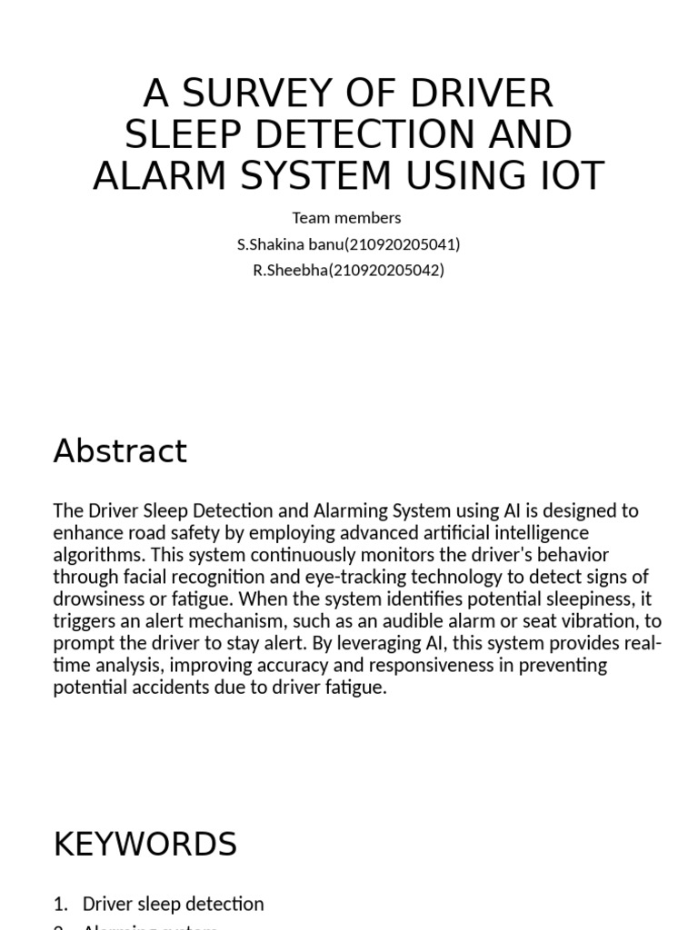 AI-Based Driver Sleep Detection System | PDF