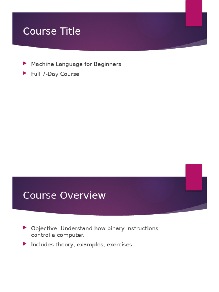 Beginner's Machine Language Course | PDF | Assembly Language | Central ...