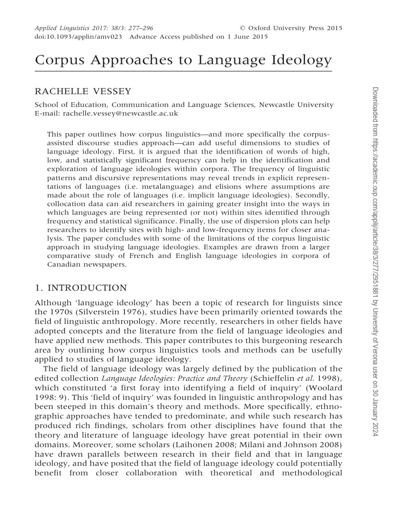 Corpus Linguistics and Language Ideology | PDF | Linguistics | Human ...