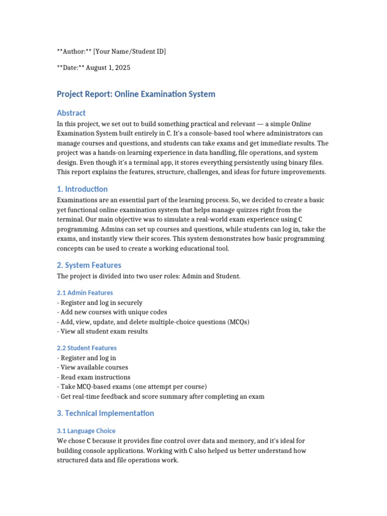 Online Examination System in C | PDF | Computer Programming | Password