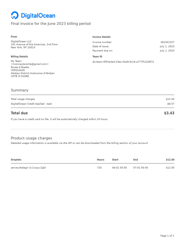 June 2023 Final Invoice Summary | PDF