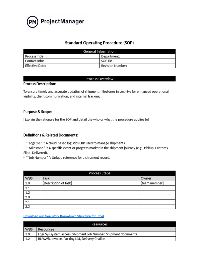 SOP LogiSys Milestone Update | PDF