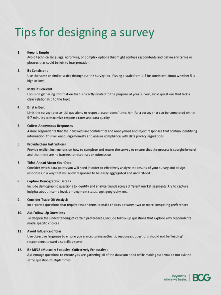 Survey Design Best Practices Guide | PDF | Data | Market Segmentation
