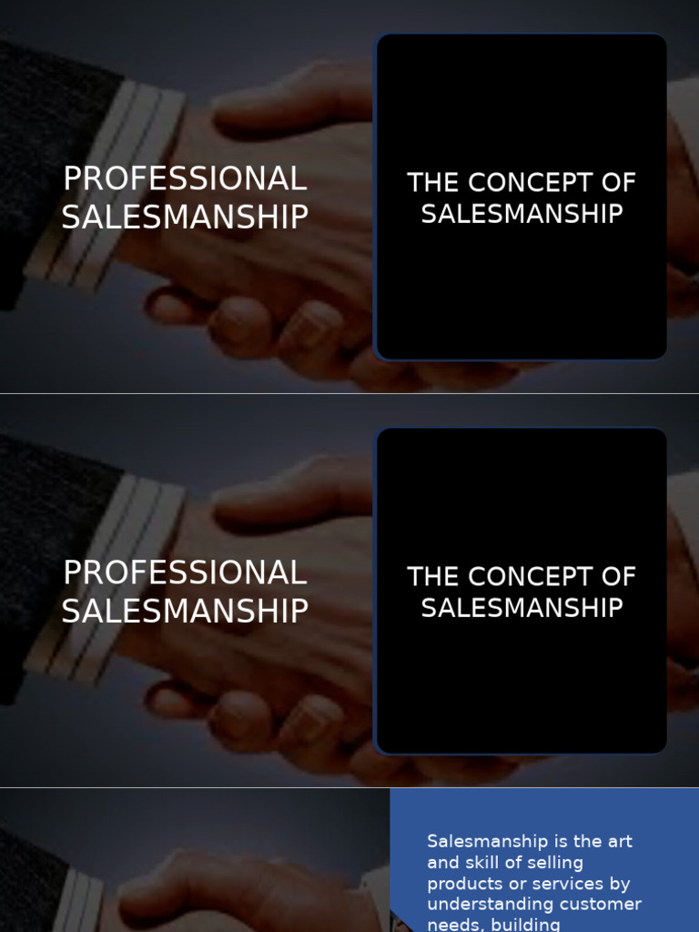 Understanding Professional Salesmanship | PDF | Sales | Customer ...