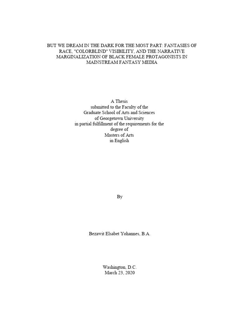 Marginalization of Black Female Protagonists | PDF | Guinevere | Fantasy