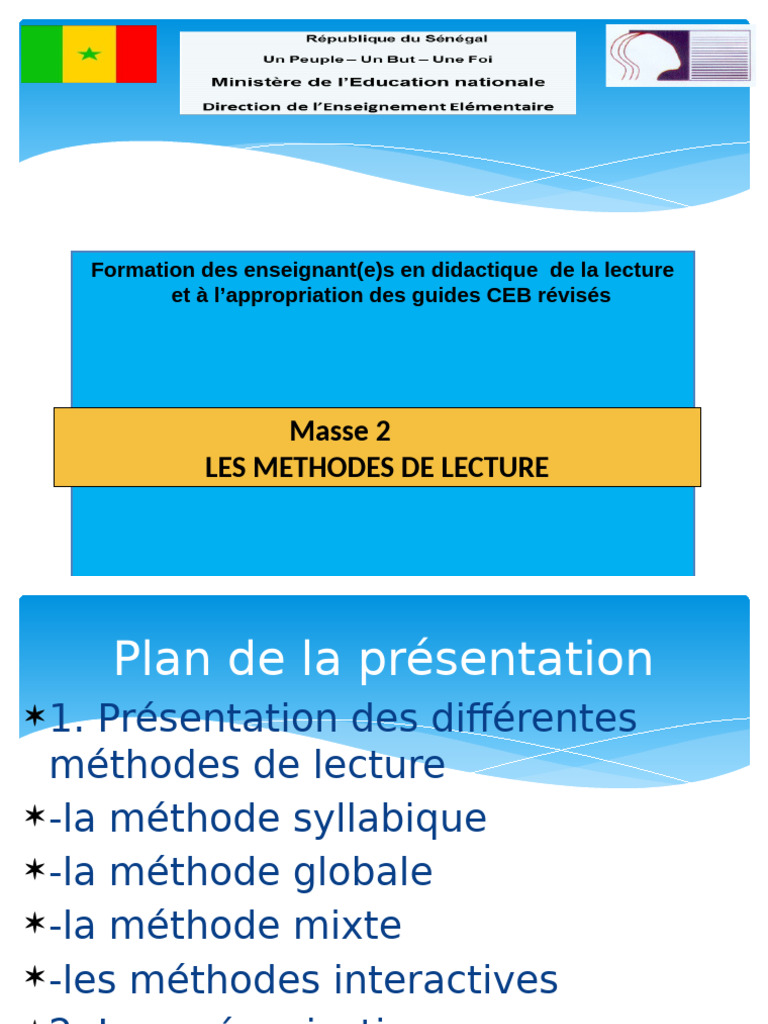 Méthodes d'enseignement de la lecture | PDF | Méthode syllabique ...