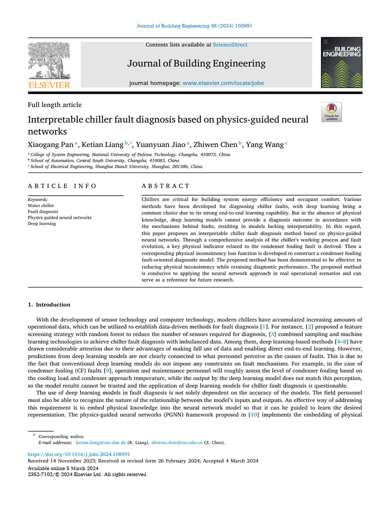 Interpretable Chiller Fault Diagnosis Based On Physics-Guided Neural ...