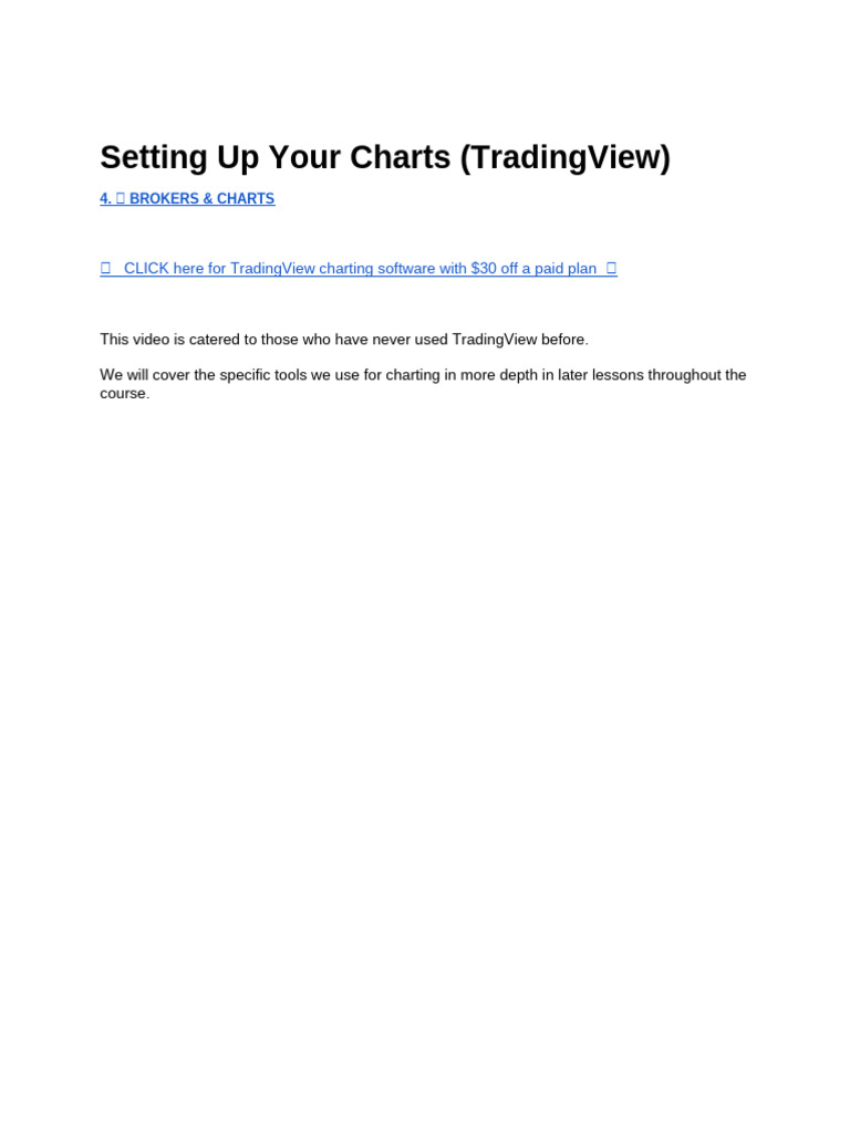 Setting Up Your Charts (TradingView) | PDF