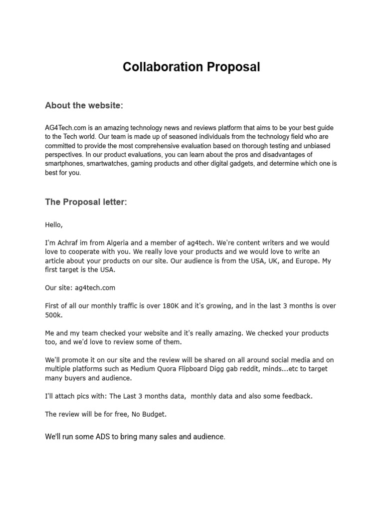 Collaboration Proposal | PDF