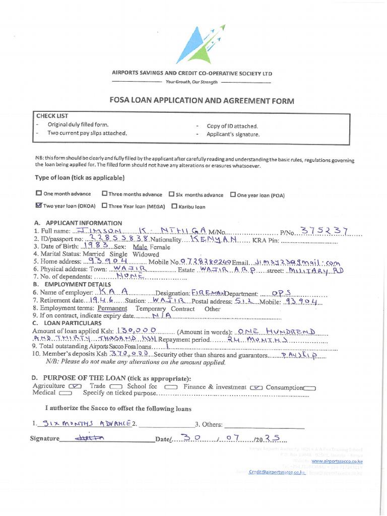 FOSA FORM | PDF