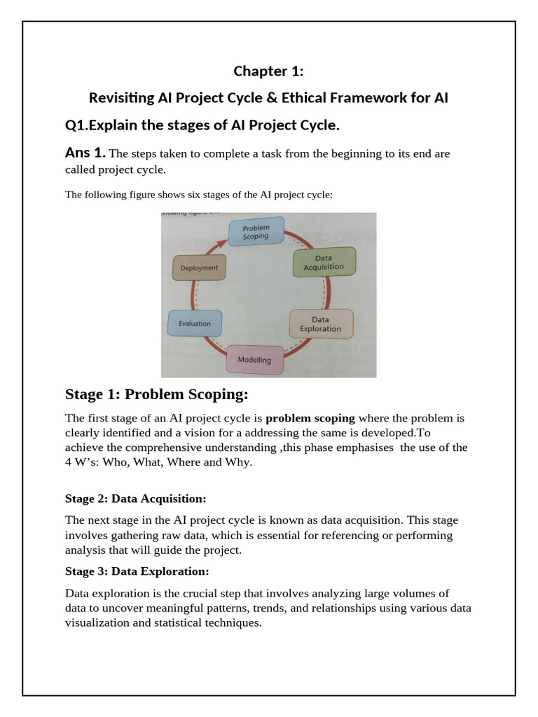 AI Project Cycle and Ethical Frameworks | PDF | Artificial Intelligence ...