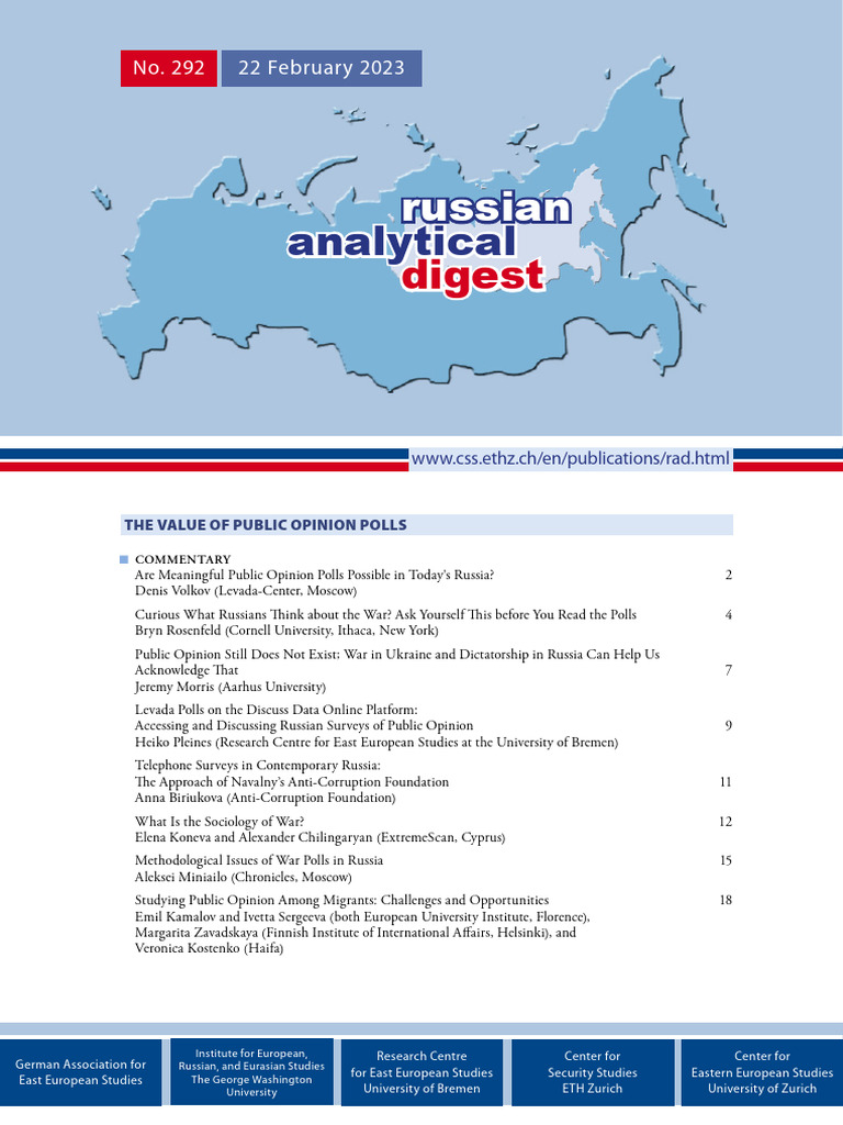 2023 Russian AD (Несколько Статей) | PDF | Opinion Poll | Vladimir Putin