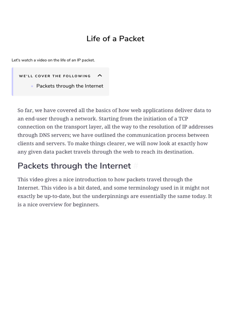 5 Life of A Packet | PDF